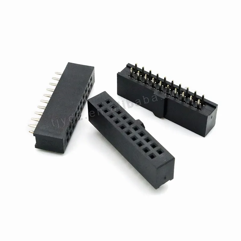 Pcb socket connector 2.54mm pitch double row for samtec with positioning 2*5/8/10/12/15/17/20/25P Female Pin Header