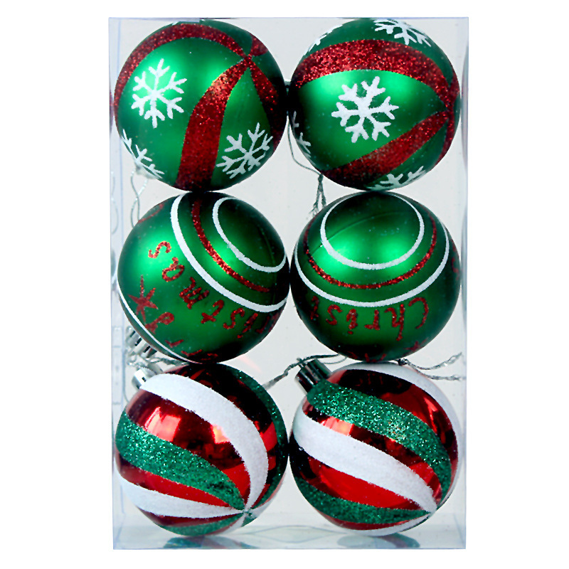 Painted 6cm6pcs (red, green and white)