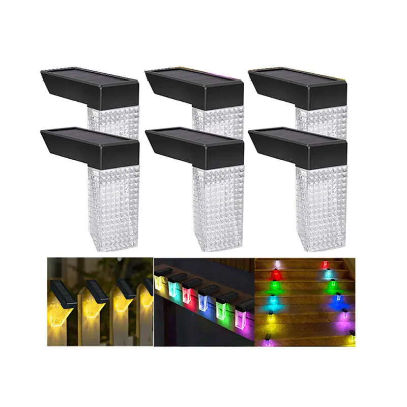 Wasserdichte warm weiße/RGB Solar betriebene LED-Deck-Stufen zaun treppen lichter für Zaun Post Yard Patio Garden Decoration