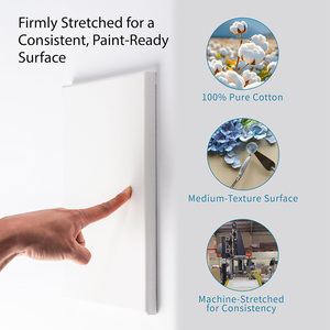 Heavy-Duty khung gỗ kéo dài vải ba primed axit-miễn phí 100% cotton trống vải cho bức tranh Acrylic dầu màu nước - Product Image 4
