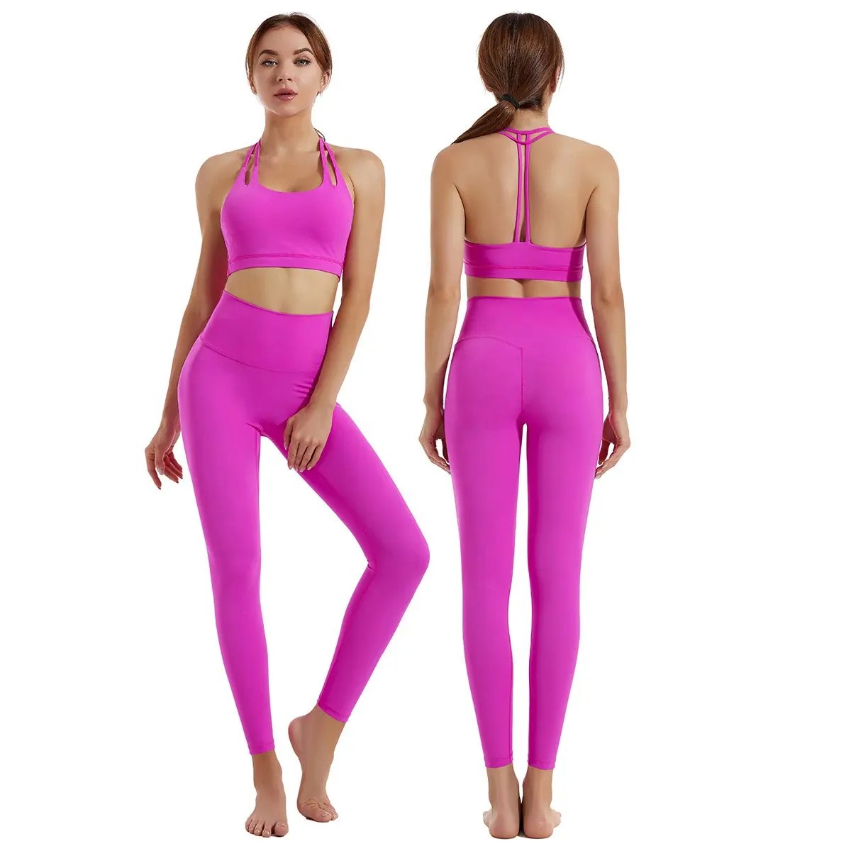 2023 Nieuwe Yogakleding Hardloopfitnessbroek Schokbestendig Verzamelen Sportbeha Hoge Taille Yoga Set Voor Dames