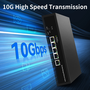 Conmutador de 10G, conmutador de red gestionado por Web de 5 puertos, conmutador Ethernet de laboratorio doméstico gestionado inteligente de 10000Mbps, cliente LACP/VLAN/DHCP - Product Image 2
