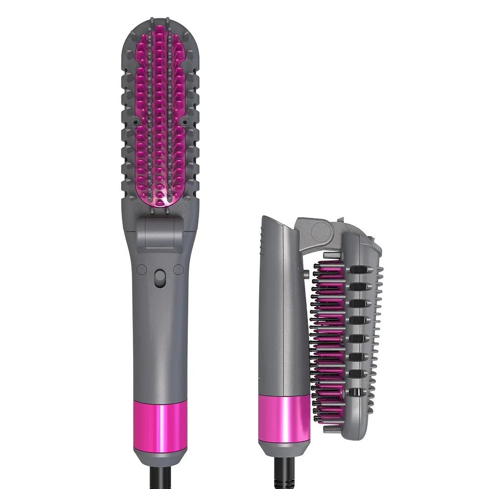 मिनी पोर्टेबल एक कदम ब्रश फैक्टरी मूल्य बाल सीधे ब्रश इलेक्ट्रिक झटका ड्रायर ब्रश निजी लेबल बाल Straightener