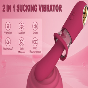 2 in 1 yetişkin seks ürünleri toptan vibratör oyuncak C nokta vibratör yapay penis dil emme stimülatörü meme vibratör kadınlar için