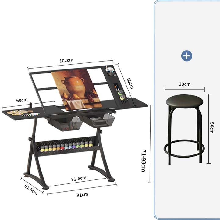 Acrylic Double Board Drawing Table (Table Chair)