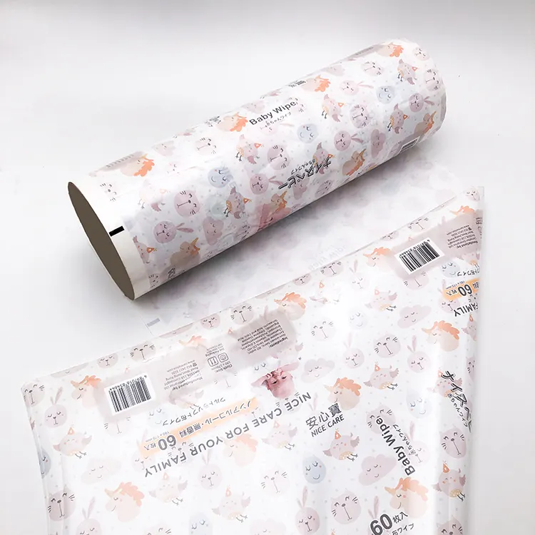 Custom Color Digital Print roll film Baby Tissues Daily Necessities Packaging film Wet tissue products pack Roll Film