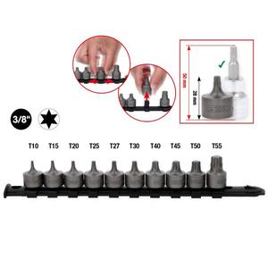 KS TOOLS-917,4015 3/8 ''Набор бит торкс короткий T10-T55 (10 шт.) -EAN 4042146912690 ручные розетки 3/8" - Product Image 2