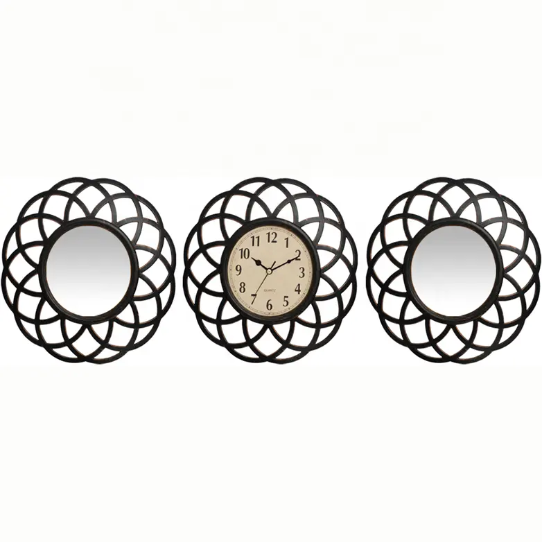 set clock with mirror 3 pieces in a set