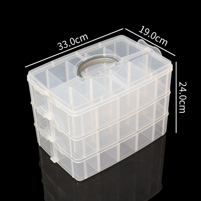 Detachable large three-layer design, 33*19*24CM (30 compartments)