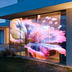 Schermo a LED trasparente Super sottile P5 P6 P8 P10 Vision di installazione appiccicosa alta Rolli vedere LED per l'animazione dell'ascensore del negozio al dettaglio