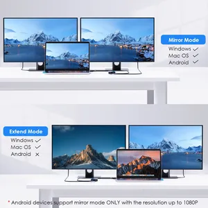 WAVLINK DisplayLink <strong>USB</strong> 3.1 Type C <strong>USB</strong> 3.0 to <strong>Dual</strong> <strong>USB</strong> Video Card <strong>Adapter</strong> with <strong>Screen</strong> Mirror Extend 2K 4K@60Hz for Dell HP - Product Image 3