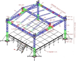 12m * 10 * 7m 4 เสาพร้อมโครงสร้างหลังคาโครงโคมไฟเวทีสามเหลี่ยม - Product Image 6
