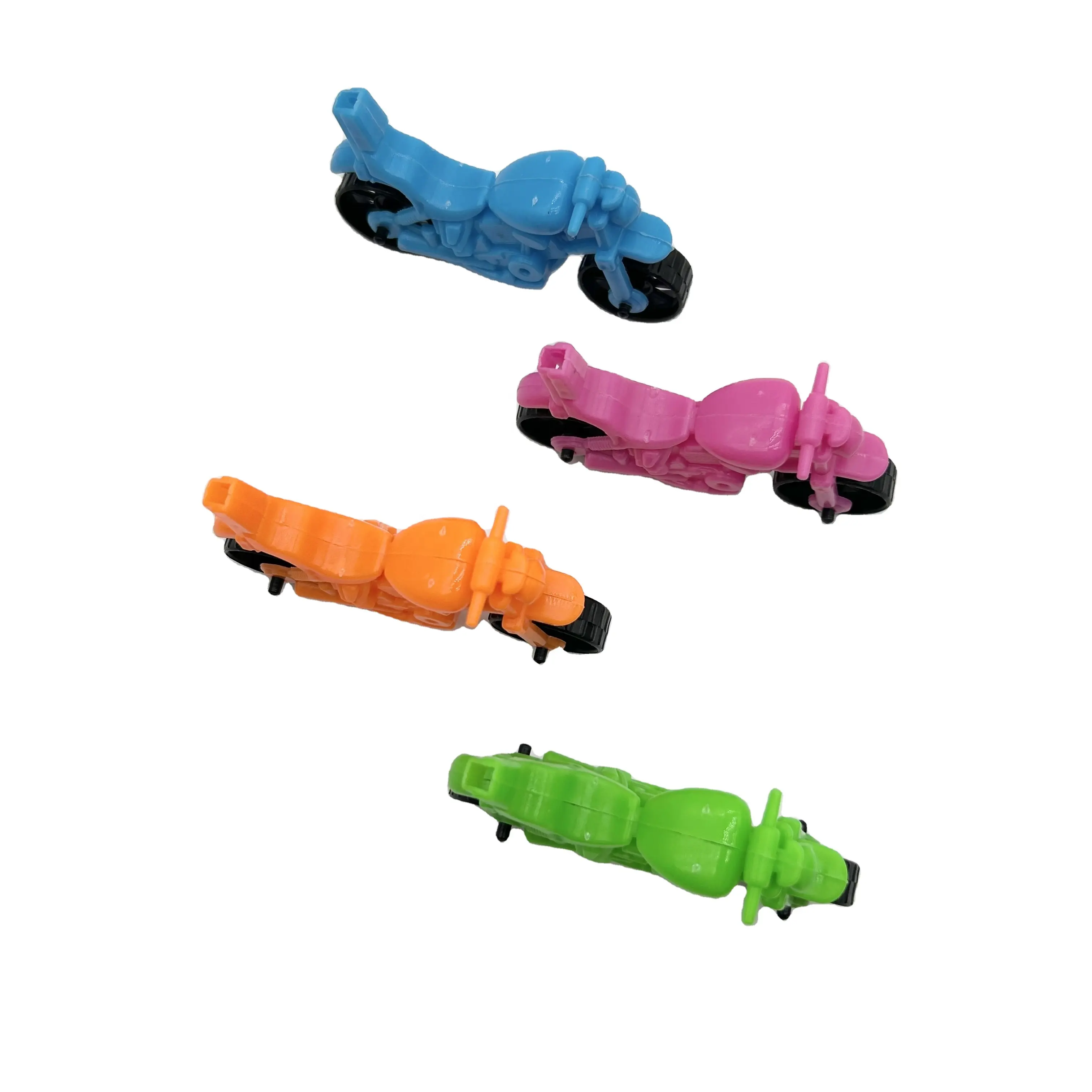 व्हिसल प्रोमोशनल बच्चों के उपहार के साथ क्लासिक 4-रंग कैंडी खिलौना मोटर बाइक मिनी मोटरसाइकिल