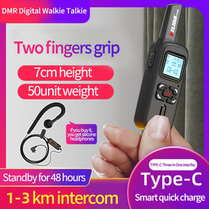 Walkie Talkie digitale 2W DMR digitale Mobile Walkietalkie Uhf 400-470mhz nero palmare programmazione Ww 2 tedesco 50g 32CH * 2 zona - Product Image 2