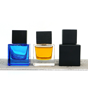 <strong>Deluxe</strong> New Design Matt Black Men square 30ml 50ml 100ml Empty Spray Perfume <strong>Oil</strong> Bottle Glass with Wood Lid - Product Image 6