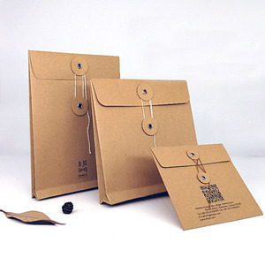 Benutzer definierte starre Umschlag UV-gedruckte Kraft papier umschlag mit Knopf und Schnur verschluss - Product Image 5