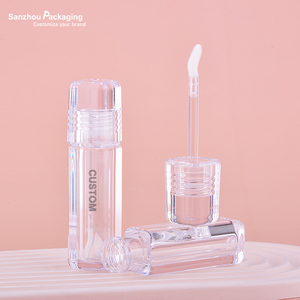 หลอดลิปกลอสพร้อมแปรงหลอดลิปกลอส PETG แบบใสเต็มทรงเหลี่ยมเปล่า - Product Image 1