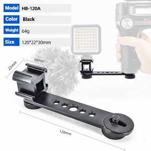 Metal üçlü soğuk ayakkabı uzatma montaj braketi Bar ile 1/4 ''3/8'' vidalı bağlantı için Video ışığı/mikrofon/DSLR kameralar - Product Image 6