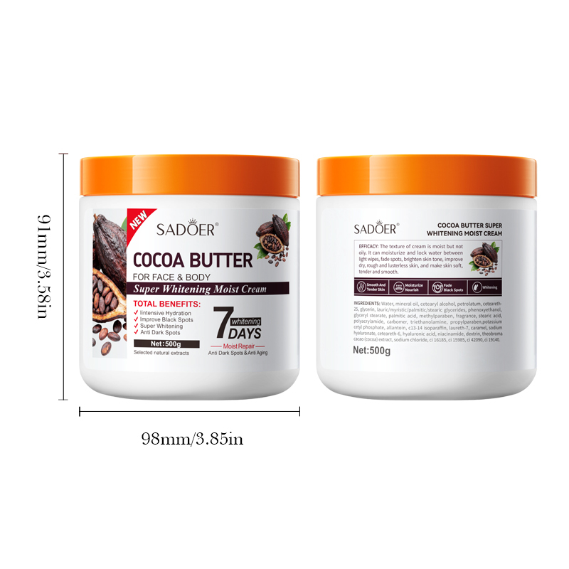 04288 Crema Idratante Sbiancante al Burro di Cacao 500g