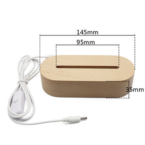 アクリルとウッドライトベース用の楕円形のUSBとバッテリー供給電気ウッドLEDランプベース