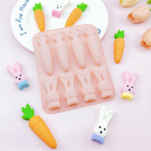 Phục sinh theo chủ đề dễ thương Bunny cà rốt 8-khoang Silicone khuôn DIY Baking & Pastry công cụ cho <span class=keywords><strong>Cookie</strong></span> sô cô la Mousse kẹo nướng - Product Image 5