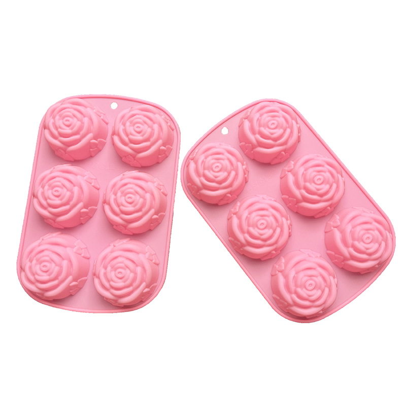 6 Cavities Rose cake mold