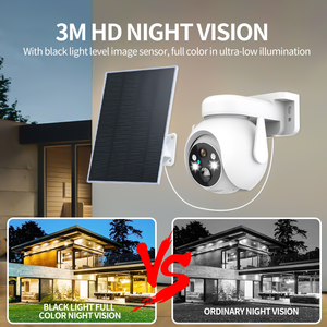 กล้อง IP พลังงานแสงอาทิตย์ระบบ HD ใช้พลังงานต่ำใช้เสียงสองทางและแสงสีดำ3MP ไซเรนในตัว - Product Image 6