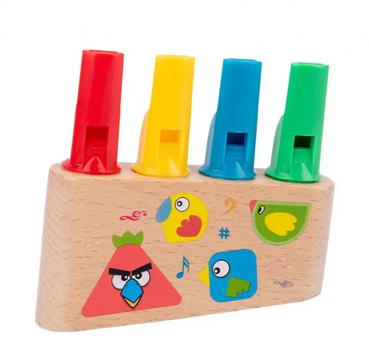 New Kids Musical Wood Toys Baby Colorful Bird Whistle Montessori Music Enlightenment EducationToy Baby Gifts Instrument