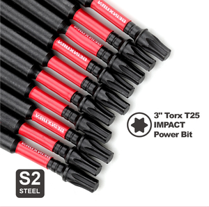 TORX T25 3インチ75MM高トルクスクリュードライバービットセット強力磁気S2スチール100個最小注文数Geminiurnブランド - Product Image 3