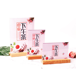 Tùy chỉnh kích thước A4 A5 Bảng Máy tính để bàn chủ gỗ cơ sở acrylic đơn Đăng hiển thị đứng menu lịch chủ - Product Image 6