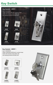 Stainless Steel DPDT <strong>Emergency</strong> Release Metal <strong>Push</strong> <strong>Button</strong> Key Switch for Access Control <strong>System</strong> Door Lock /gate and Door Operator - Product Image 6
