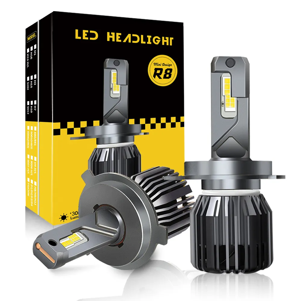 Super Heldere R8 Led Koplampen H4 H7 H11 HB3 HB4 H27 6500K 20000lm 30000LM 110W Luces Led para Auto Truck