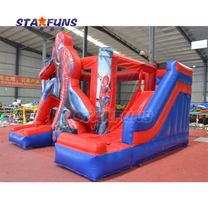 Nhà Máy Giá Bounce House Spiderman <span class=keywords><strong>Inflatable</strong></span> lâu đài bouncy Combo Spiderman <span class=keywords><strong>Inflatable</strong></span> Bouncer với trượt cho bên cho thuê - Product Image 2