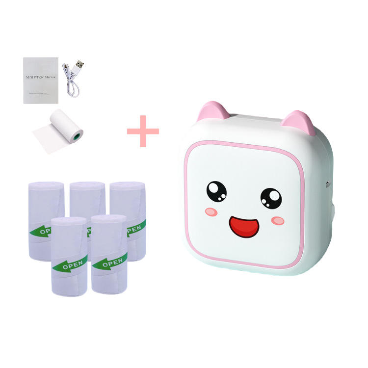 Pink +5 Sticker paper