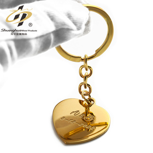 2023 Lovely New <strong>Keychain</strong> Small Heard Shape Gold Metal Key Chains No <strong>Minimum</strong> <strong>Custom</strong> Embossed Logo Keyring - Product Image 1
