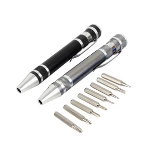 Cacciavite a penna di precisione portatile multifunzione otto in uno strumento di riparazione per telefono cellulare con slot Phillips torce per torcia - Product Image 2