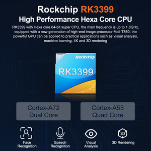 Mini Pc RK3399 Código abierto Geek Host Smart Android Linux Os Estación sin ventilador industrial Dispositivos de diseño de sistema integrado