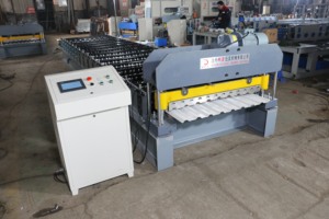 Đầy đủ tự động cắt điện USA r Bảng điều chỉnh hai lớp nhôm tấm lợp Máy làm cuộn hình thành giá máy - Product Image 5