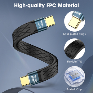 Multifunctional 5A 240W USB4.0 Short Type-<strong>C</strong> to Type-<strong>C</strong> Cable FPC Flex Cord Series 40Gbps Data Transmission TYPE <strong>C</strong> Cable - Product Image 6