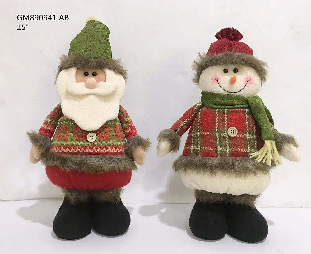 Buon natale decorazioni per la casa artigianato natale natale claus pupazzo di neve per natale ornamento in piedi