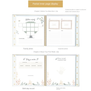 B5 Leather Cover Infant Daily Growth Record <strong>Book</strong> Children's Journal Notebook for Baby's Memorial <strong>Book</strong> - Product Image 2