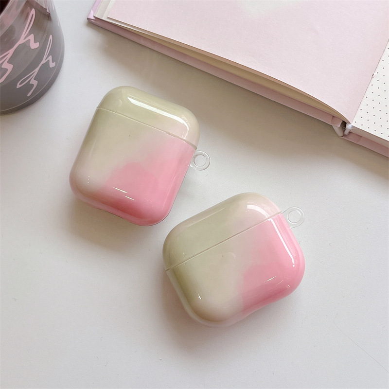 Color-block Light Green Gradient Earphone Case Single Shell