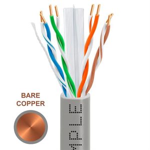 散装电线-橙色6类5e实心1000英尺<span class=keywords><strong>UTP</strong></span>电缆23AWG CCA铜网局域网以太网电缆