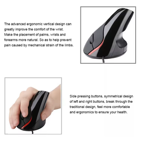 Vendita di fabbrica 5D USB cablato verticale Mouse 1600DPI 5 pulsanti comodo Mouse ottico ergonomico per Business Gaming Design - Product Image 5