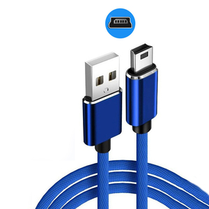 3/6/10ft 1/2/3m Metal kumaş örgülü 2A USB 2.0 tip A mini B USB kablosu veri şarj kablosu için MP3 MP4 çalar dijital kamera - Product Image 3