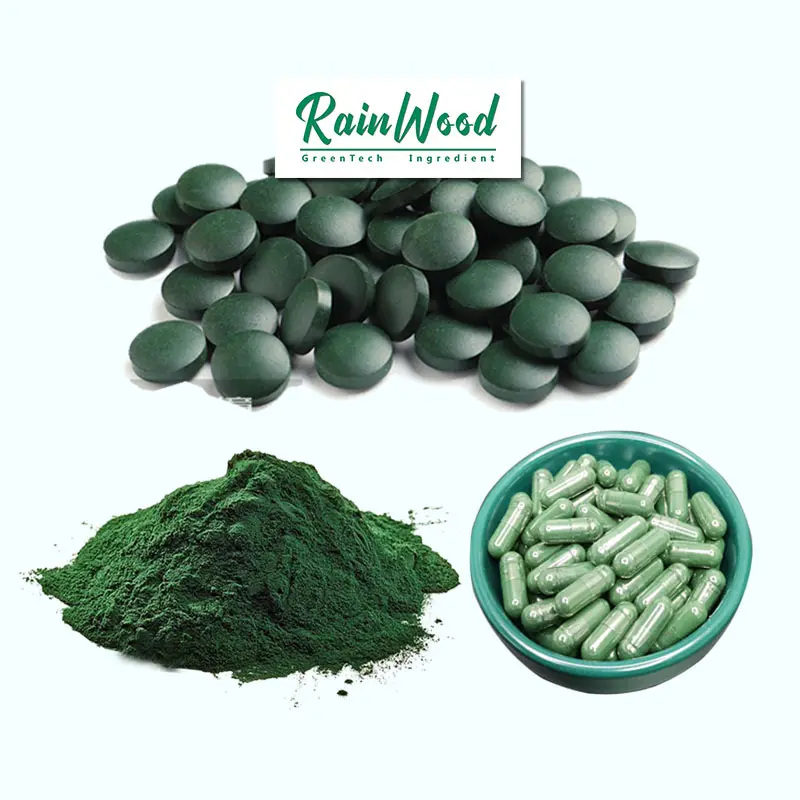 Rainwod supply high quality OEM Chlorella Tablets/capsules/ powder spirulina Tablets capsules powder best price for sale