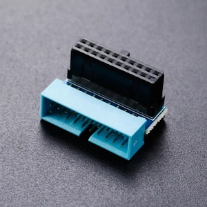 USB 3.0 20-Pin Weitbaumännlich zu Weiblich Ausziehadapter in 90-Grad-Winkel für Motherboard Haupttisch-Anschlusssteckdose