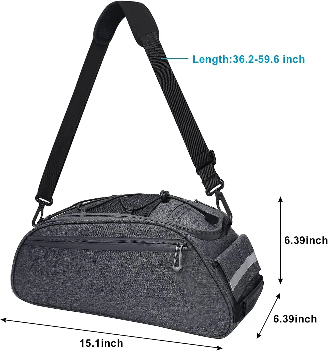 Bolsa de almacenamiento impermeable para bicicleta, bolsa de asiento trasero triangular con correa reflectante, resistente al agua