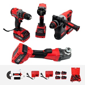 <strong>Kit</strong> <strong>Pro</strong> 18V - Perceuse a Percussion, Visseuse Impact, Meuleuse &amp; Marteau (4 Outils) Pour Chantiers <strong>Power</strong> Tools <strong>Kit</strong> Hand Tool Set - Product Image 3