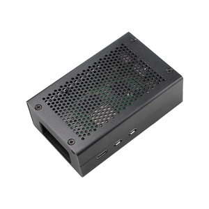 Raspberry Pi5 Black Metal Grid Case Shell Compatible con Raspberry Pi 5 Cooler Fan Housing Cover para Raspberry Pi 5